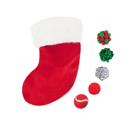 Cupid & Comet Christmas Cat Toy Stocking